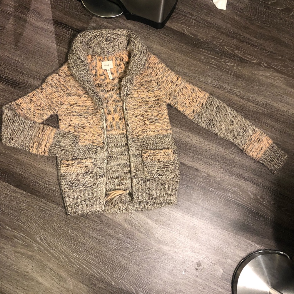 Aritzia/shawl collar cardigan/sweater/peach/chunky